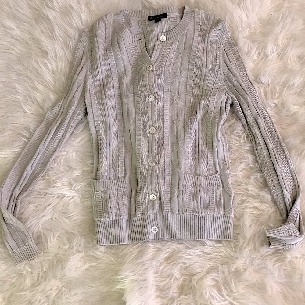 Brooks Brothers Cotton Cable Knit Cardigan